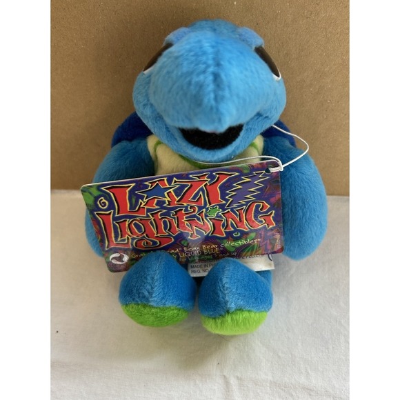 Liquid Blue Grateful Dead Lazy Lightning 7" Bean Plush Stuffed Turtle Terrapin - Picture 1 of 5